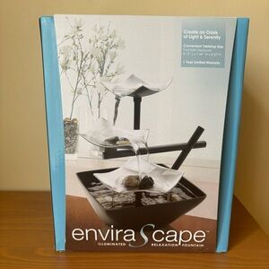 EnviraScape Illuminated Relaxation Fountain Tabletop Zen Spa New Unopened Box